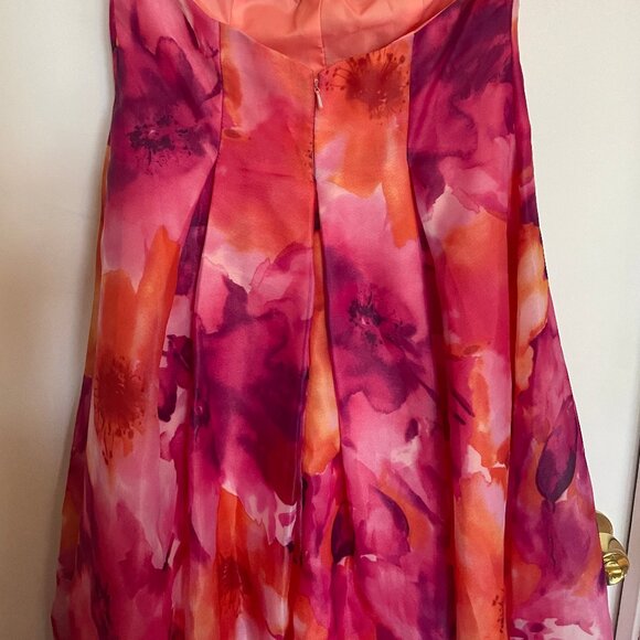 Floral Dress Gown Pink Cross back printed - Picture 4 of 5